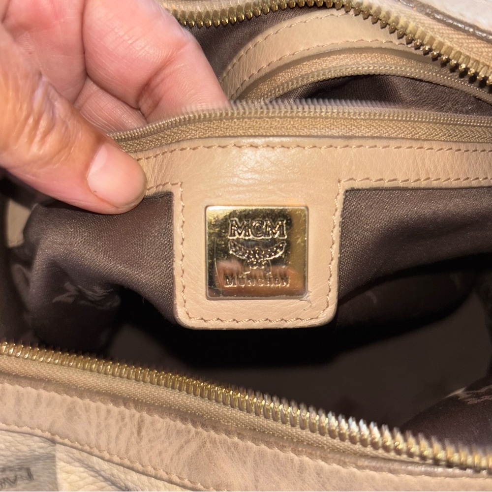 MCM Tan Monogram Hobo Bag - Picture 7 of 8
